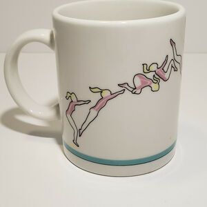 Gymnastics Vault coffee mug BEB Prints 1985 Rare Collectible Cup